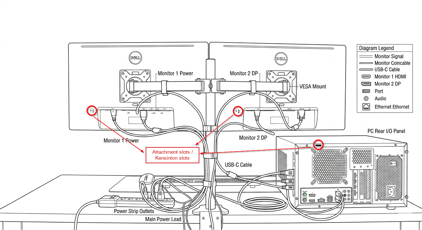 multi screen desktop locking kit